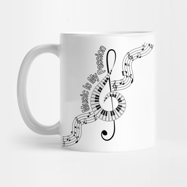 Treble Clef Piano by Designoholic